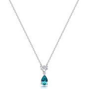 Moderní stříbrný náhrdelník Brosway Fancy Aqua Green FAG03