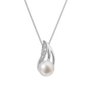 Zlatý náhrdelník s perlou a brilianty 82PB00051