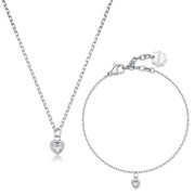 Ocelový náramek a náhrdelník v sadě Brosway Chakra BHKLE01