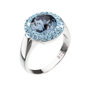 Prsten stříbro s kamínky 35025.3 modrá