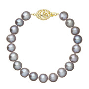 Perlový náramek z říčních perel 923010.3/9265A grey