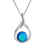 Stříbrný náhrdelník s opálem 12045.3 modrá