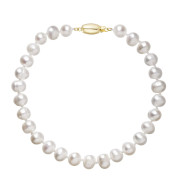 Perlový náramek z říčních perel 923001.1/9271A bílý