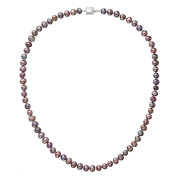 Perlový náhrdelník z říčních perel se zapínáním z bílého 14 karátového zlata 822001.3/9268B dk.peacock
