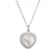 Stříbrný náhrdelník srdce s perleťovým zirkonem 12058.1