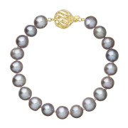 Perlový náramek z říčních perel 923010.3/9264A grey