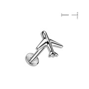 Netradiční titanová náušnice letadlo ITEL437-ST