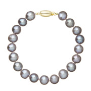 Perlový náramek z říčních perel 923010.3/9271A grey