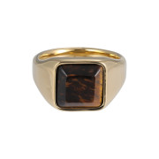 Ocelový prsten pro muže s drahokamem RSS1036-Tygří oko