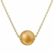 Pozlacený stříbrný náhrdelník se zlatou říční perlou 22047.3 gold
