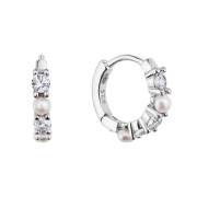Stříbrné kroužky s říčními perlami a zirkony 21077.1