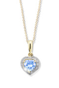 Zlatý náhrdelník srdce se zirkony Z6308ZBN-Arctic Blue