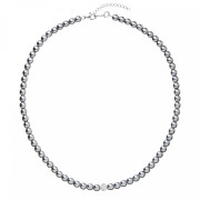 Perlový náhrdelník s krystaly 32063.3 šedý
