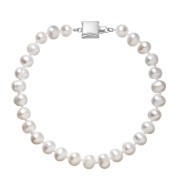 Perlový náramek z říčních perel 823001.1/9268B bílý