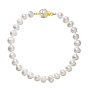 Perlový náramek z říčních perel 923001.1/9266A bílý