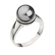 Stříbrný prsten s perlou Swarovski 35022.3 šedá
