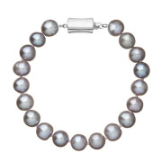 Perlový náramek z říčních perel 823010.3/9267B grey