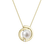 Zlatý náhrdelník s perlou a briliantem 92PB00046