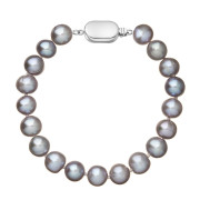 Perlový náramek z říčních perel 823010.3/9269B grey