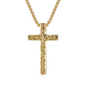 Zlatý náhrdelník z chirurgické oceli křížek WJHC1861GD