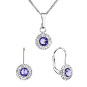 Stříbrné šperky s krystaly Swarovski v sadě 39109.3 fialová