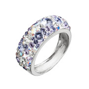 Stříbrný prsten s kamínky Swarovski 35031.3 fialová