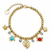 Pozlacený anklet z chirurgické oceli Brosway CHAKRA BHLE12