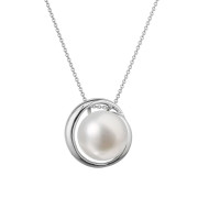 Perlový náhrdelník z bílého zlata 82P00035