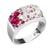 Stříbrný prsten pro ženy 35014.3 mix barev červený