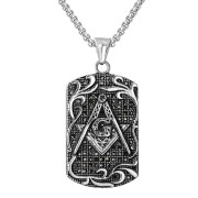 Ocelový náhrdelník WJHC1428-Svobodní zednáři