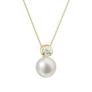 Zlatý náhrdelník s perlou a briliantem 92PB00045