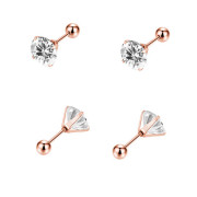 Náušnice na šroubek z chirurgické oceli WJHE1246-White