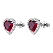 Stříbrné náušnice srdce Brosway Fancy Passion Ruby FPR142