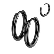 Černé titanové náušnice kroužky SETRH01-8BK