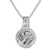 Netradiční stříbrný náhrdelník s mramorem a kamínky Swarovski 72062.1
