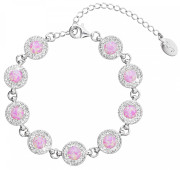 Elegantní stříbrný náramek s krystaly 33105.1 růžová