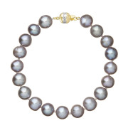 Perlový náramek z říčních perel 923010.3/9266A grey