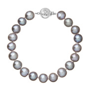 Perlový náramek z říčních perel 823010.3/9270B grey