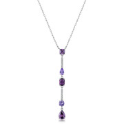 Stříbrný náhrdelník se zirkony Brosway Fancy Magic Purple FMP131