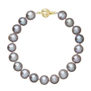 Perlový náramek z říčních perel 923010.3/9272A grey