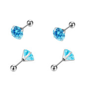 Náušnice se zirkony pecky z chirurgické oceli WJHE1244-Aqua