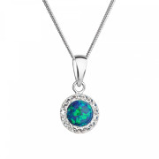 Stříbrný náhrdelník s opálem 32083.1 green