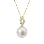 Perlový náhrdelník s brilianty zlatý 92PB00040