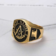 Ocelový pečetní prsten WJHZ1561-Svobodní zednáři