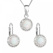 Sada stříbrných šperků s krystaly 39160.1-bílá