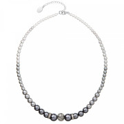 Perlový náhrdelník z umělých perel 32008.3 šedá