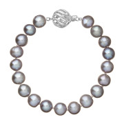 Perlový náramek z říčních perel 823010.3/9264B grey