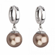 Stříbrné náušnice kroužky s perlou 71141.3 Bronze