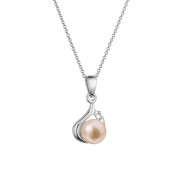 Zlatý perlový náhrdelník s briliantem  82PB00047