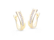 Zlaté náušnice kreole s diamanty DZ8018Z